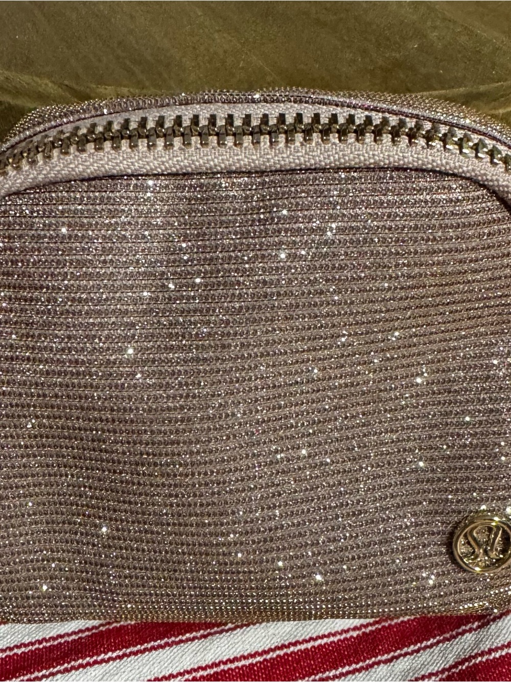Lululemon Zipper Pouch water bottle Sparkle Rose / Gold Women's Pink NWT
